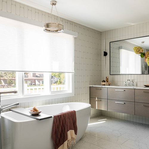 Relaxing bathroom design by Michigan Tile Inc